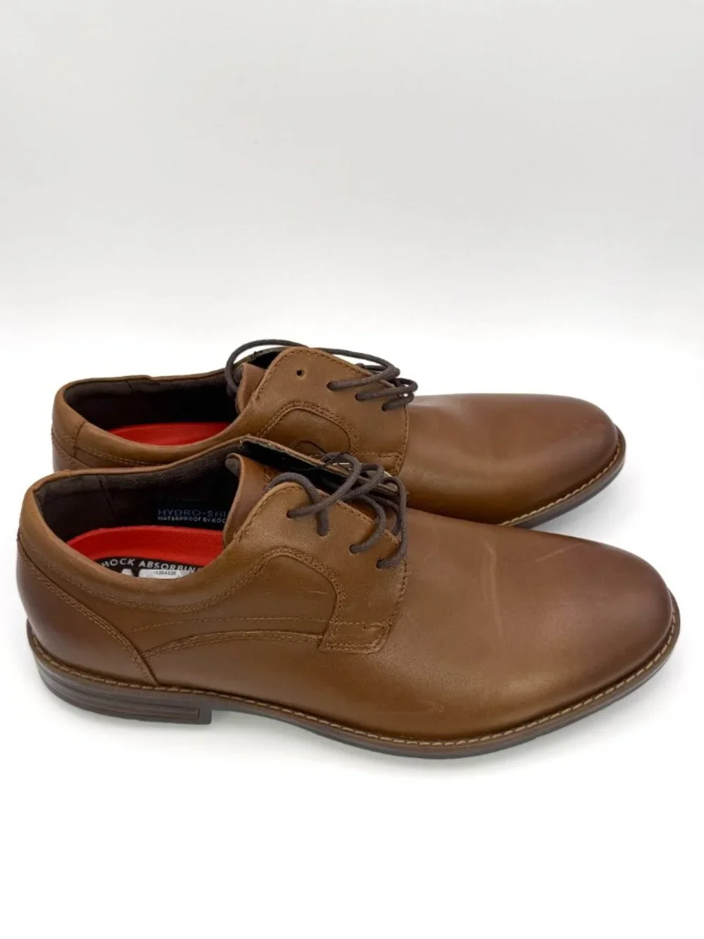 Rockport Men’s Brown Leather Waterproof Slip Resistant Derby Dress  Size 8.5
